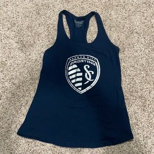 Women’s Navy and Silver Sporting KC Tank - Size Medium